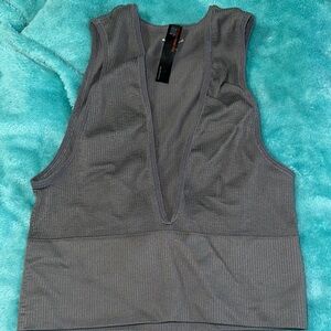 Urban Outfitters Gray Deep V Women's Top